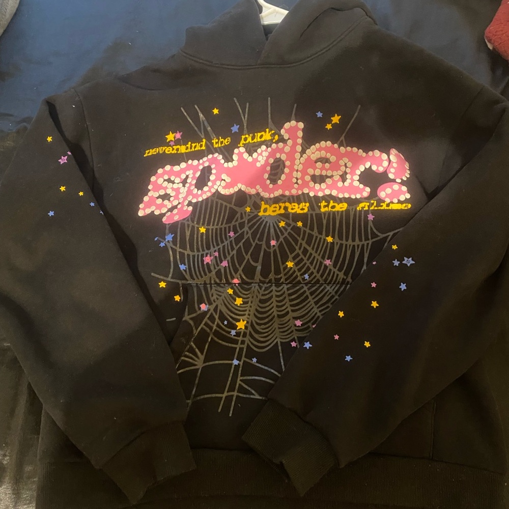 Black Sp5der V2 Og hoodie
